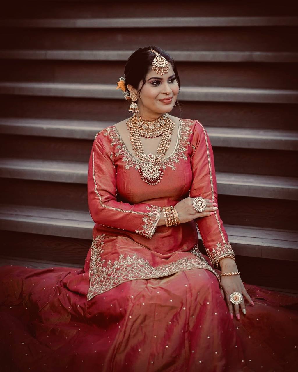 Gorgeous Orange Color Embroidered Top WIth Designer Lehenga