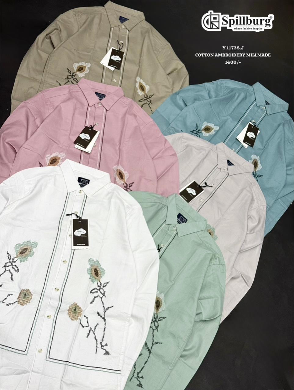 Spillburg Off-White Linen Digital Placement Floral Print Shirt