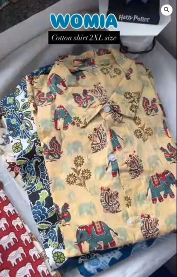 Cotton Elephant Print Casual Shirt