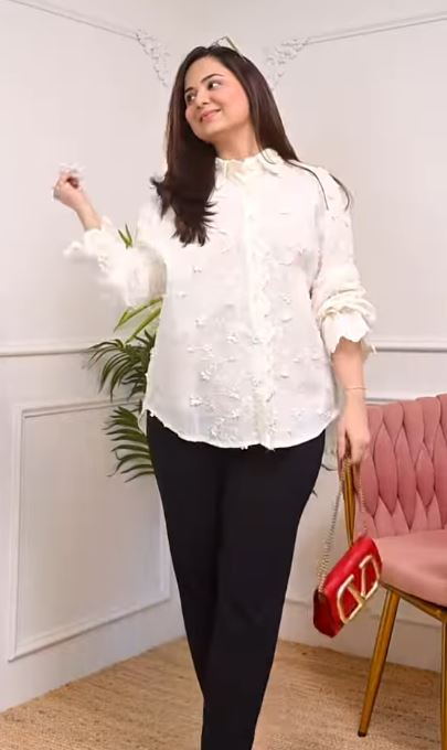 Luxe Applique Bloom Shirt Co-Ord Set