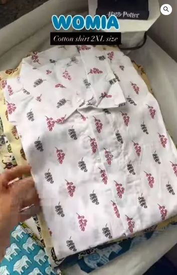 Cotton Elephant Print Casual Shirt