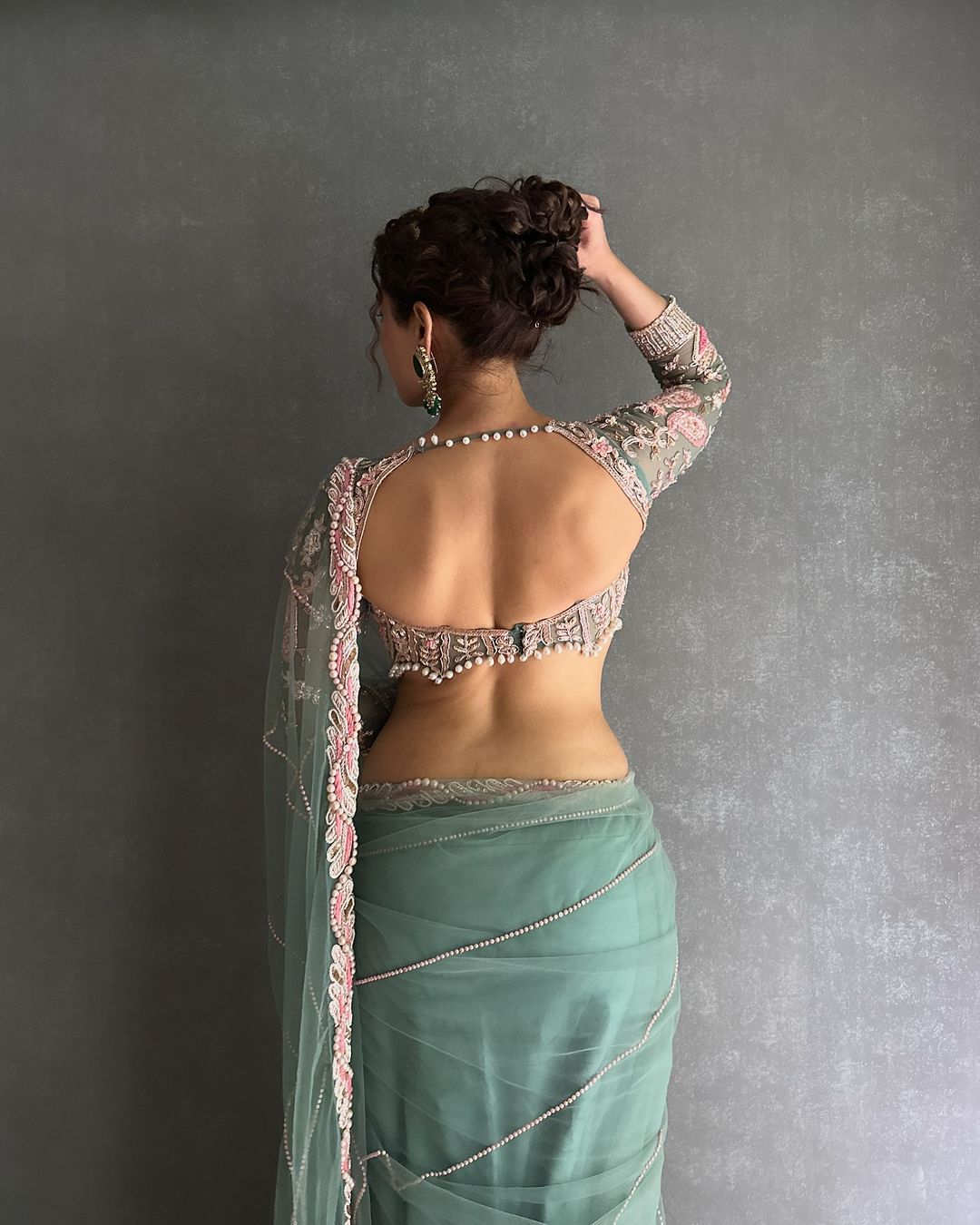 Wedding Wear Sky Color  Butterfly Net  Embroidery Work With Pearl Moti Work Designer Saree With Fancy Blouse