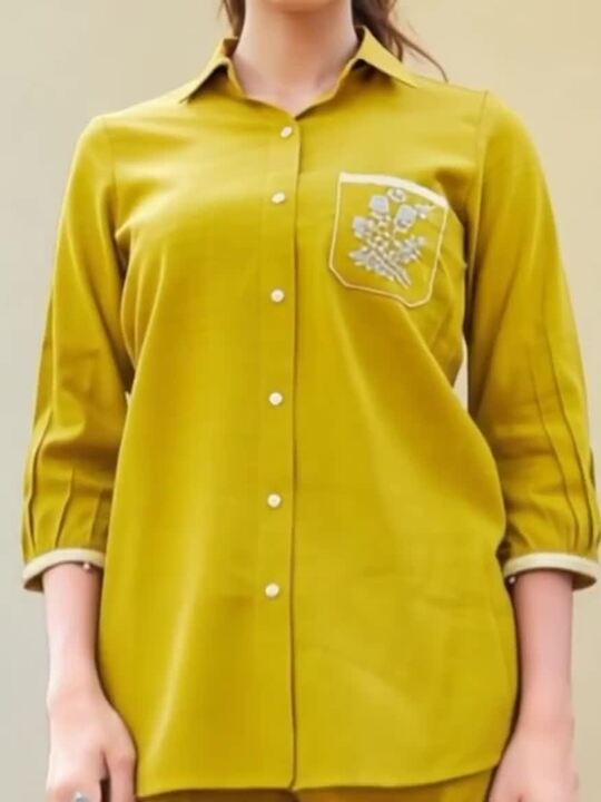 Mustard Yellow Embroidered Silk Co-ord Set