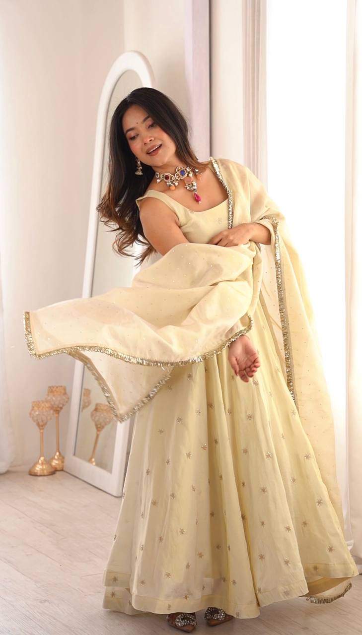 Pastel Yellow Embroidered Lehenga Set with Dupatta