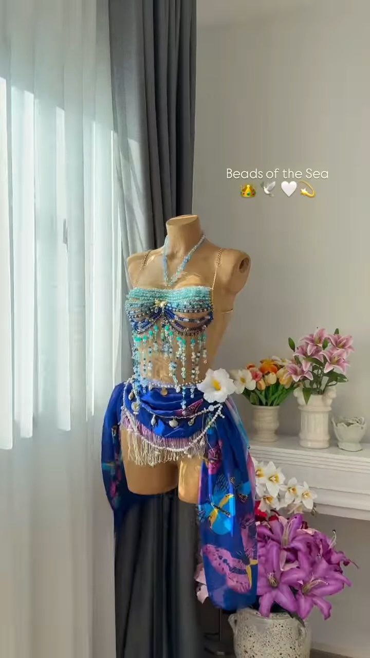 Beads of the Sea – Pink Beaded Costume Set