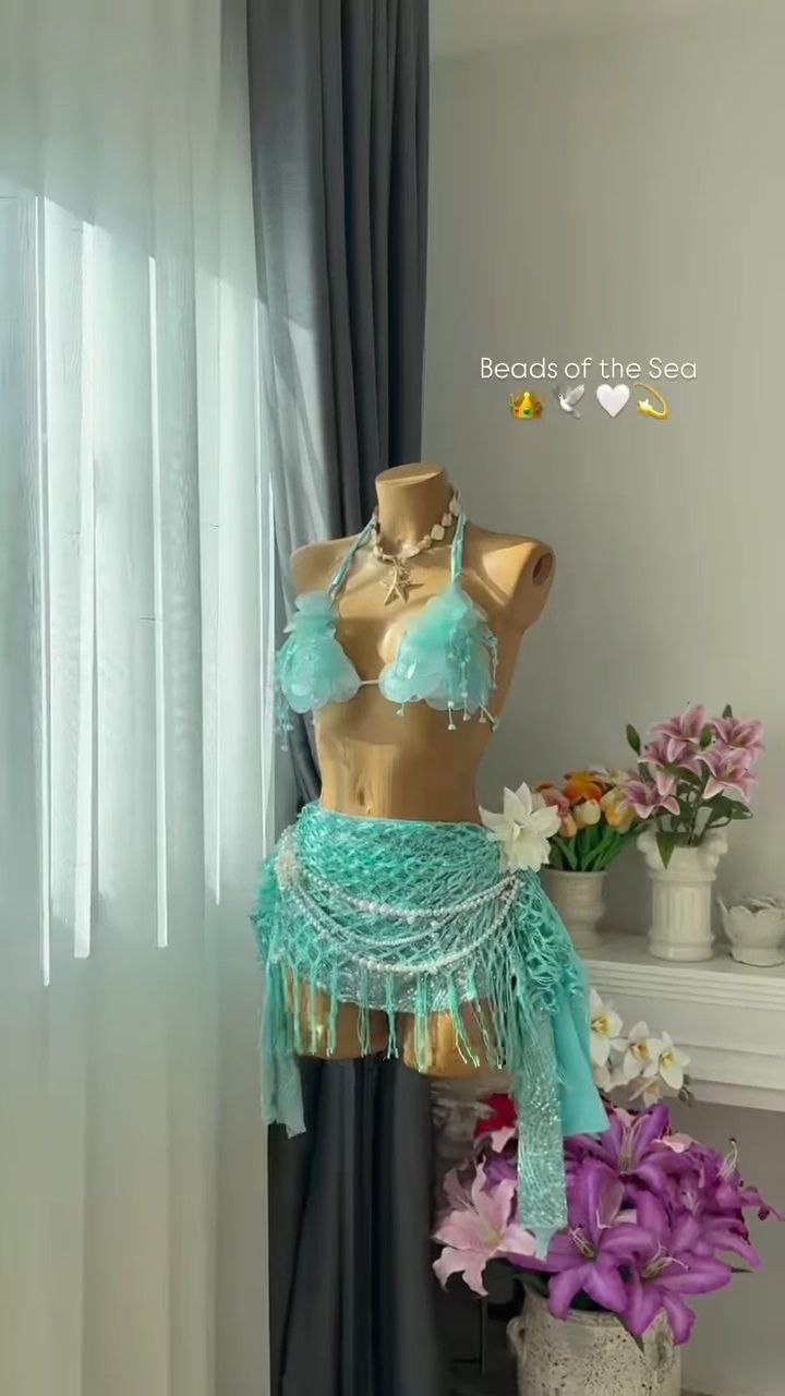 Beads of the Sea – Pink Beaded Costume Set