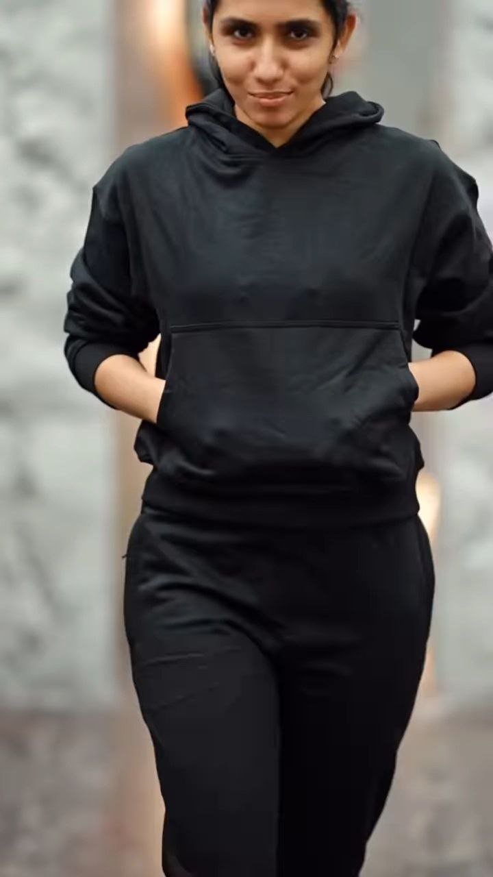 Solid Winter Hoodie Co-Ord Set for Women