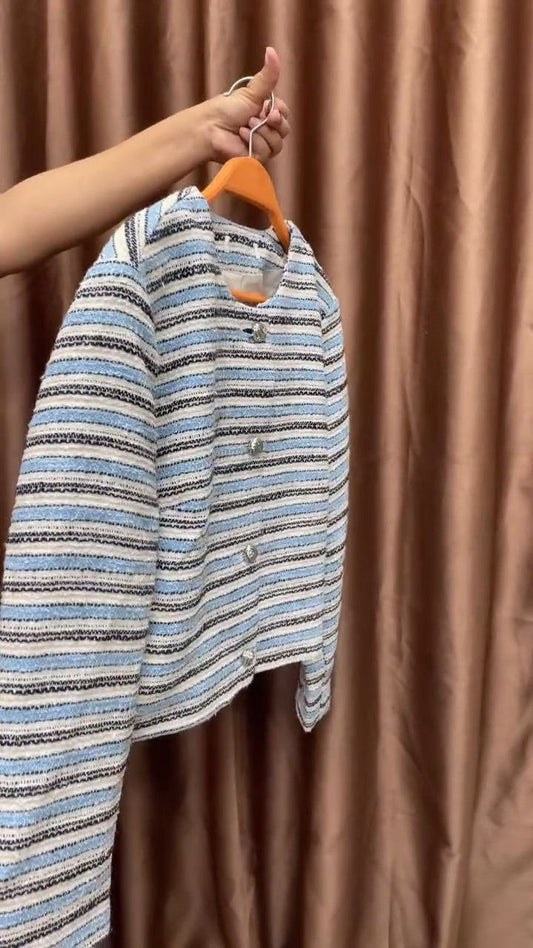 Women’s Striped Textured Crop Jacket