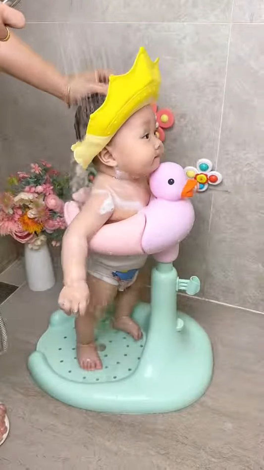 Baby Standing Bath Support with Safety Ring Design