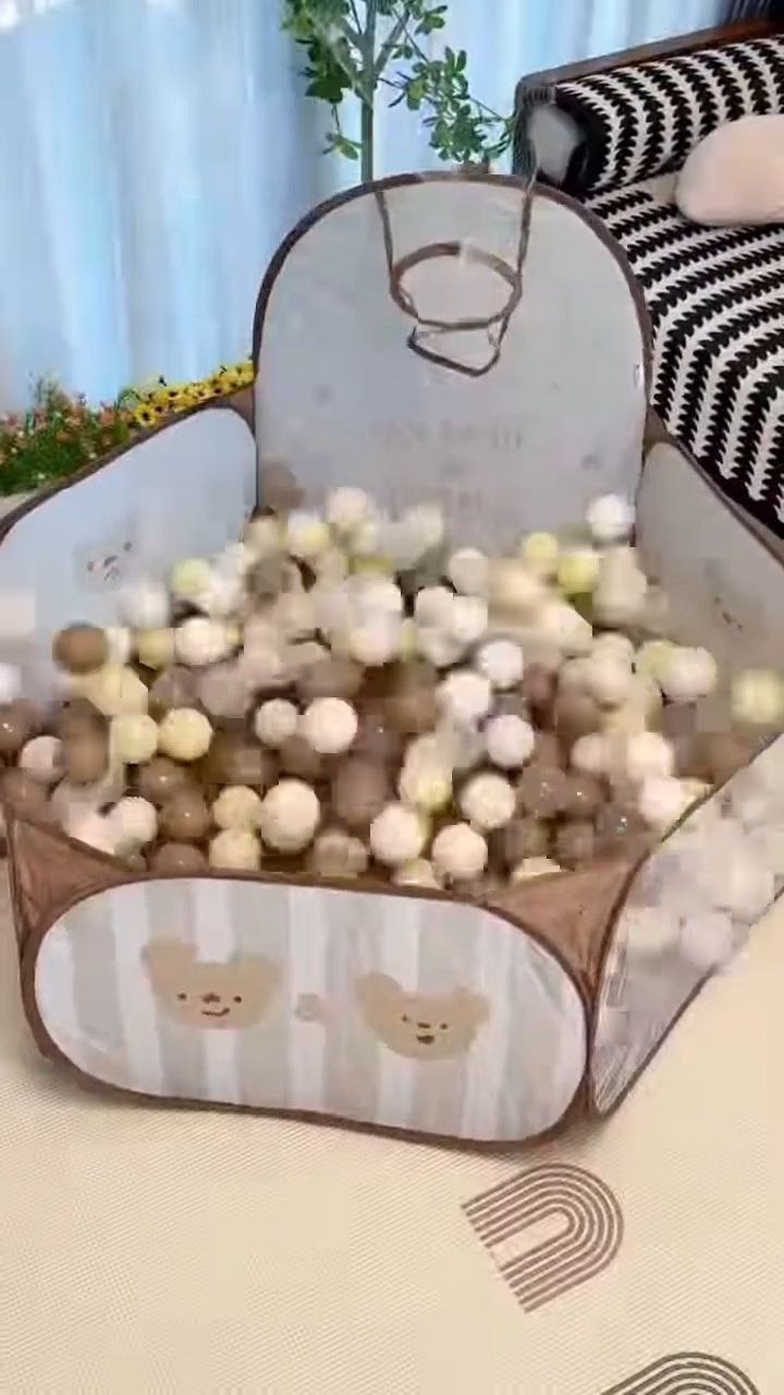 Baby Ball Pit Playpen with Basketball Hoop