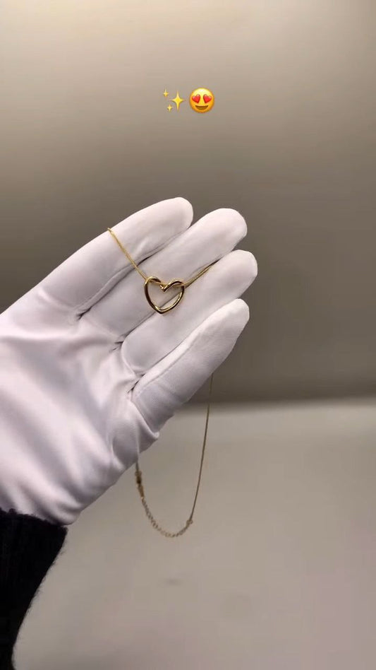 Minimal Heart Pendant Chain Necklace
