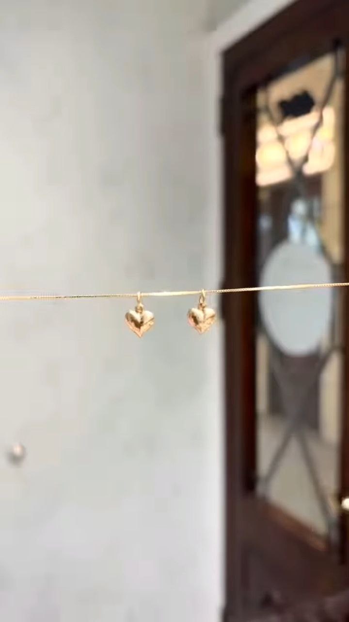 Double Heart Charm Gold Chain Necklace