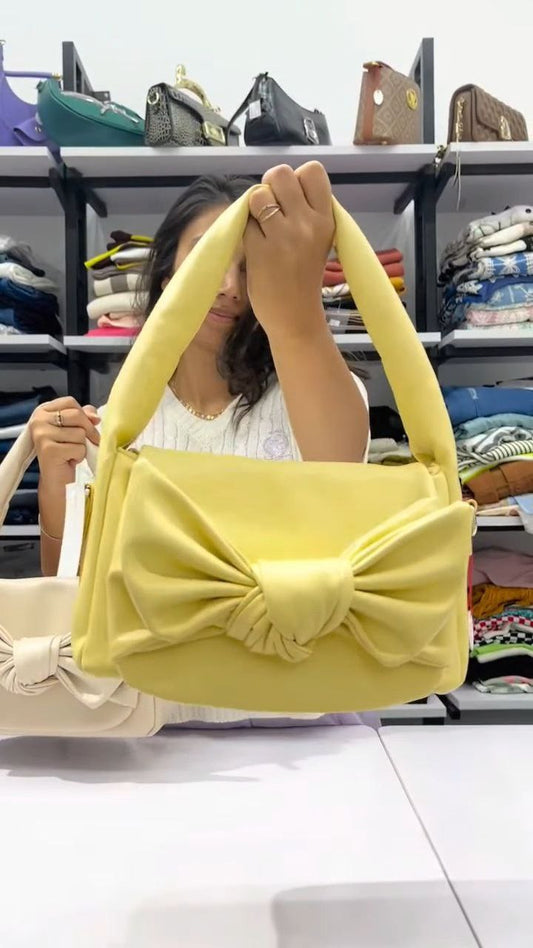 Soft Bow Detail Shoulder Bag