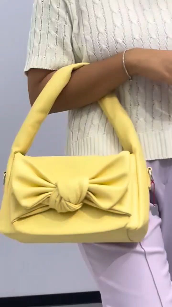 Soft Bow Detail Shoulder Bag