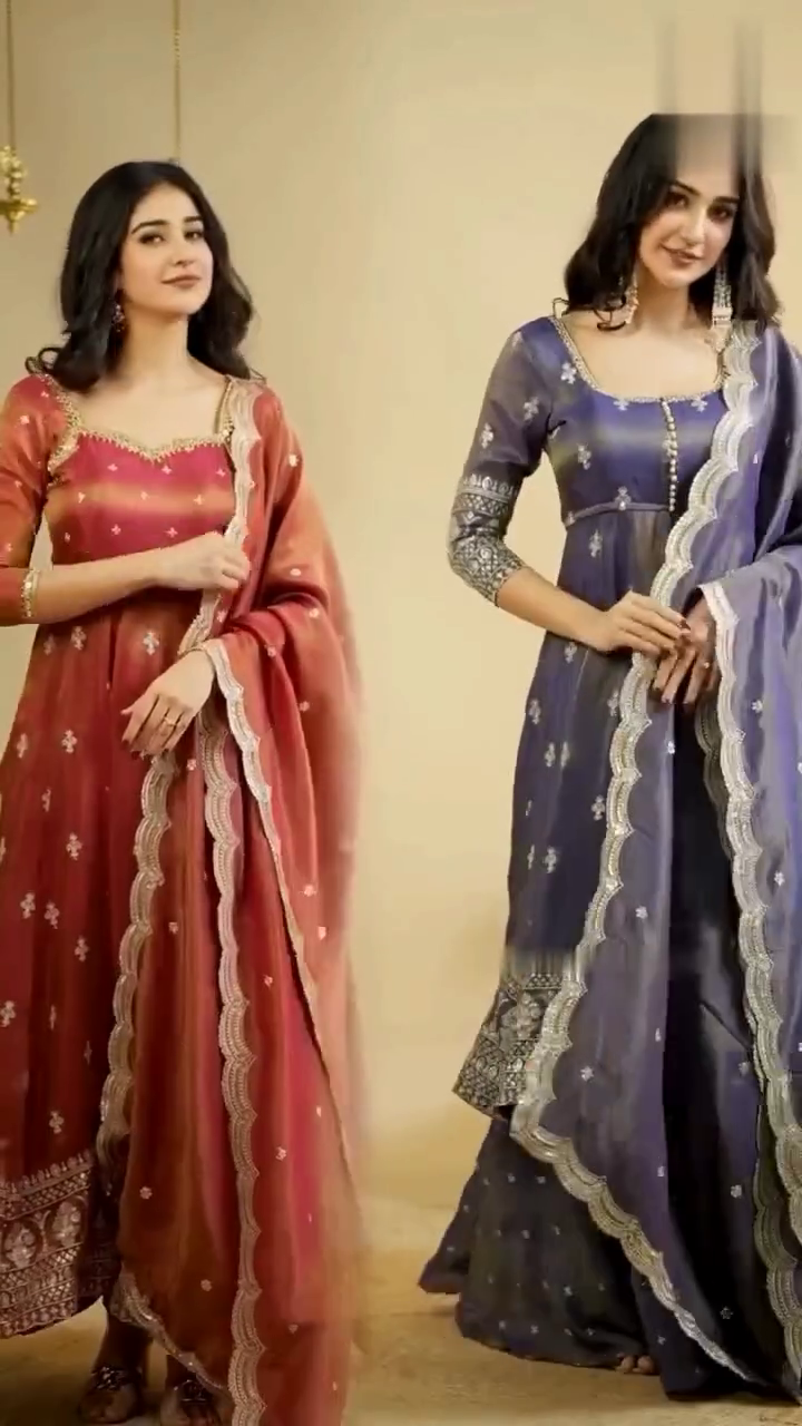Midnight Blue Mirror Work Lehenga Set with Front-Slit Jacket Blouse