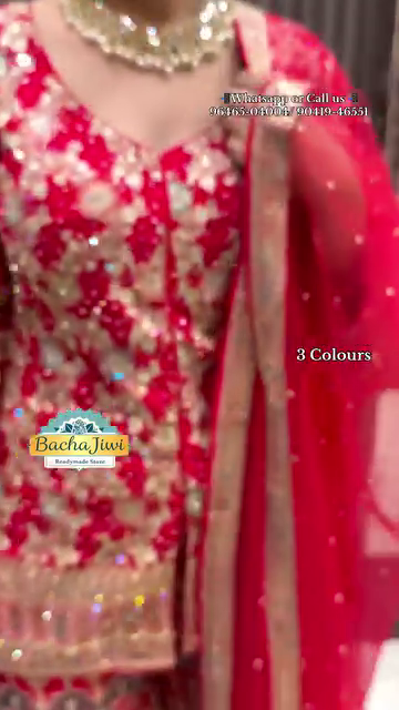 Heavy Embroidered Sharara Set – Red, Navy Blue, Teal