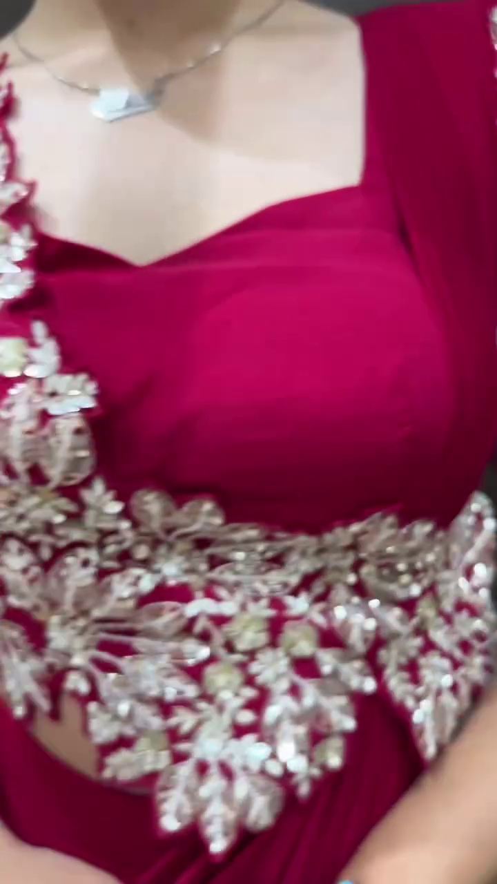 Designer Draped Saree Gown with Embroidered Waist Detail