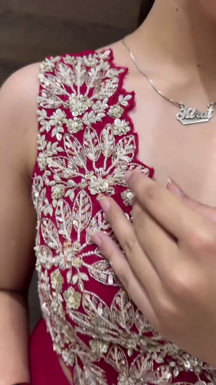 Designer Draped Saree Gown with Embroidered Waist Detail