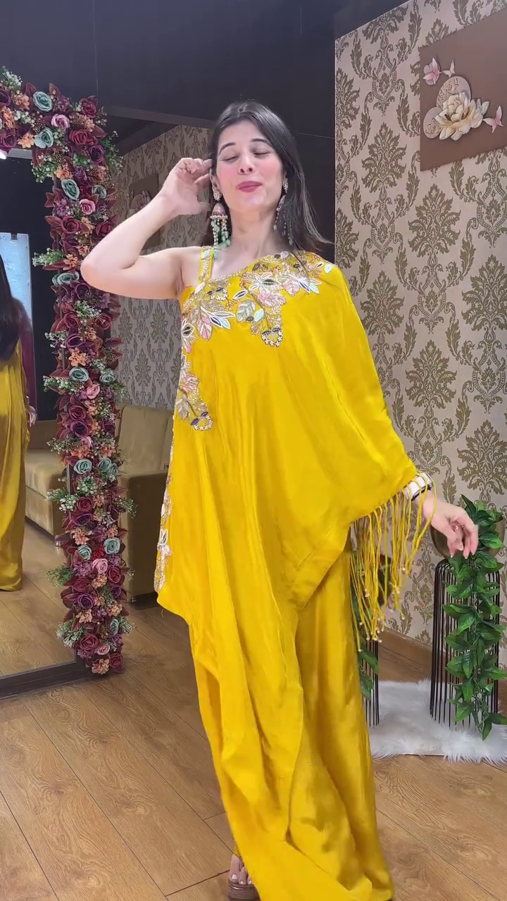 Elegant Rani Pink Indo-Western Drape Set