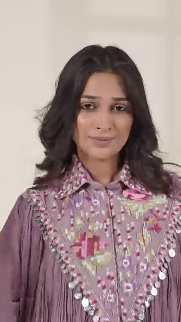 Burnt Orange Cape Style Sharara Set with Embroidery