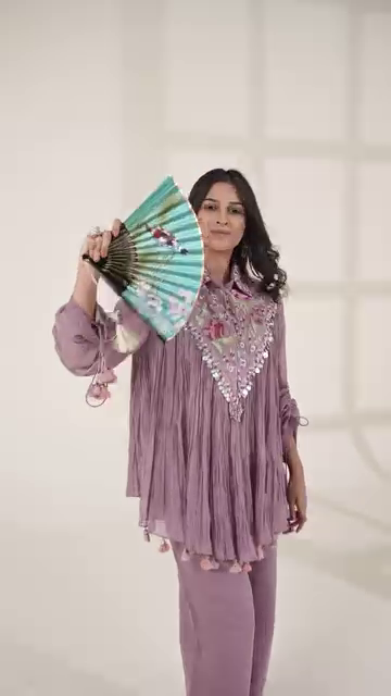 Burnt Orange Cape Style Sharara Set with Embroidery