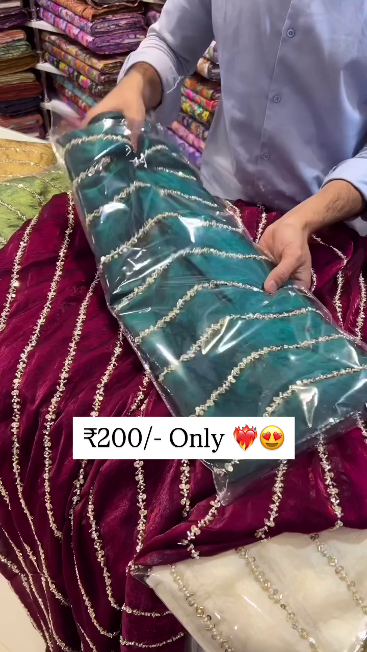 Velvet Touch Net Blend with Zari & Sequence Work