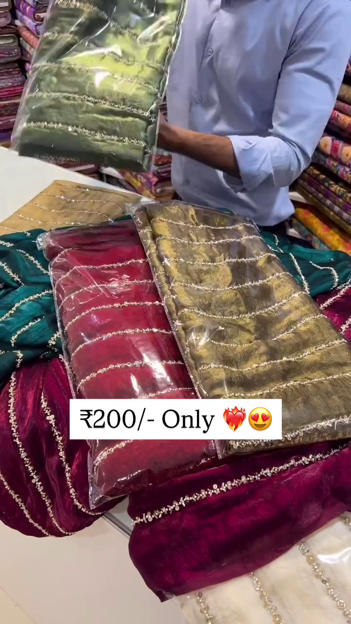 Velvet Touch Net Blend with Zari & Sequence Work
